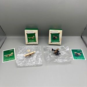 Vintage ‘02/‘03 Hallmark Ornaments Curtiss 1917 JN-4D & R3C-2 Racer Airplane LO2